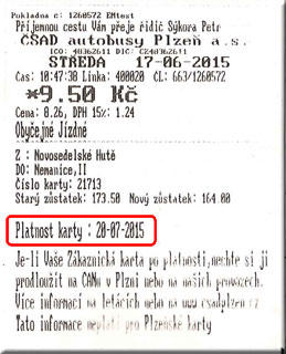 j�zdenka s uveden�m platnosti z�kaznick� karty �SAD
