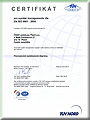 Certifik�t jakosti ISO 9001:2000